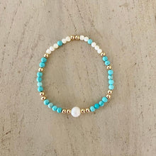 Load image into Gallery viewer, Gold Beads with Turquoise