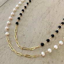 Load image into Gallery viewer, Gemstone Necklace with Paperclip