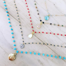 Load image into Gallery viewer, Coral necklace with MOP drop