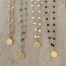 Load image into Gallery viewer, Gemstone Coin Necklace - Grecia