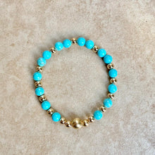 Load image into Gallery viewer, TURQUOISE BEADS GOLD CENTER
