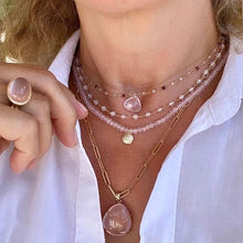 Load image into Gallery viewer, Tiny Moonstone Beads Necklace with Garnet