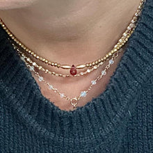 Load image into Gallery viewer, Hematite Necklace with Garnet Drop