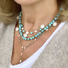 Load image into Gallery viewer, Paperclip Gold Necklace with Gemstones