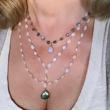 Load image into Gallery viewer, Labradorite Necklace with Moonstone Drop