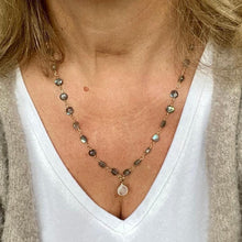 Load image into Gallery viewer, Labradorite Necklace with Moonstone Drop