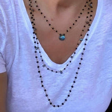 Load image into Gallery viewer, Black Spinel Necklace with Labradorite