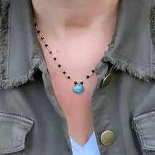 Load image into Gallery viewer, Black Spinel Necklace with Labradorite