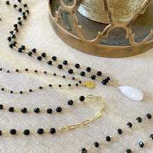 Load image into Gallery viewer, Black Spinel Necklace with Moonstone