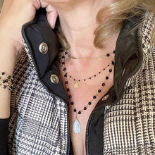 Load image into Gallery viewer, Black Spinel Necklace with Moonstone