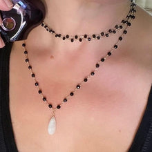 Load image into Gallery viewer, Black Spinel Necklace with Moonstone