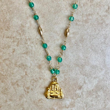 Load image into Gallery viewer, Onyx Necklace with Buddha
