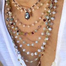 Load image into Gallery viewer, Long Rose Quartz Necklace