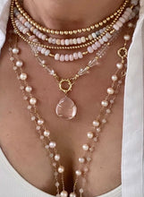 Load image into Gallery viewer, Long Rose Quartz Necklace