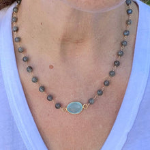 Load image into Gallery viewer, Labradorite Necklace with Aqua Chalcedony