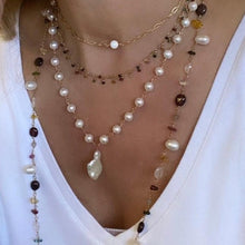 Load image into Gallery viewer, Pearl Necklace with Nugget Drop