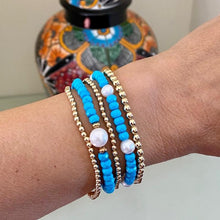 Load image into Gallery viewer, Turquoise Bracelet with Pearls