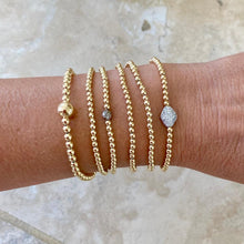 Load image into Gallery viewer, Gold Ball Bracelet with Cz