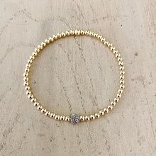 Load image into Gallery viewer, Gold Ball Bracelet with Cz