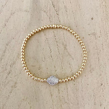 Load image into Gallery viewer, Gold Ball Bracelet with Cz
