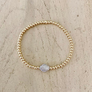 GOLD BEADS WITH CZ PAVE