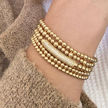 Load image into Gallery viewer, Gold Ball Bracelet with Cz
