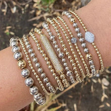 Load image into Gallery viewer, Gold Ball Bracelet with Cz