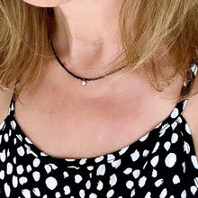 Load image into Gallery viewer, Gemstone necklace with sparkly cz drop