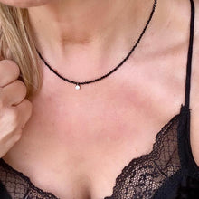 Load image into Gallery viewer, Gemstone necklace with sparkly cz drop