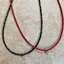 Load image into Gallery viewer, Gemstone necklace with sparkly cz drop