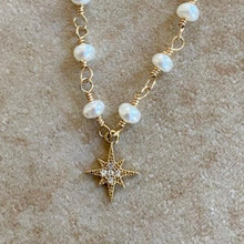 Load image into Gallery viewer, Pearl Necklace North Star