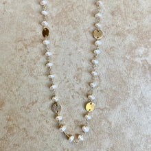 Load image into Gallery viewer, Pearl Necklace with Gold Coins