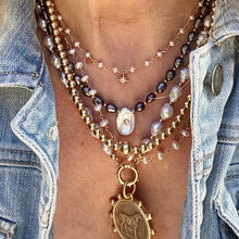 Load image into Gallery viewer, Pearl Necklace with Gold Coins