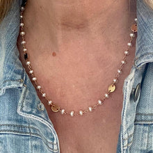 Load image into Gallery viewer, Pearl Necklace with Gold Coins