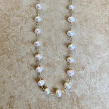 Load image into Gallery viewer, Pearl Necklace with Gold Coins