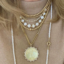 Load image into Gallery viewer, Gold Ball with Freshwater Pearls