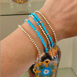 GOLD BEADS WITH TURQUOISE