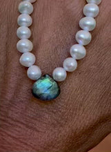Load and play video in Gallery viewer, Pearl Necklace with Labradorite