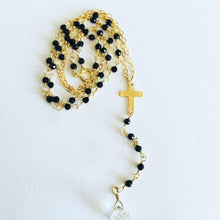 Load image into Gallery viewer, Black Spinel Cross Necklace