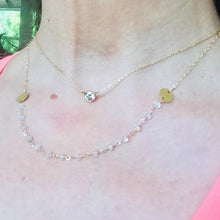 Load image into Gallery viewer, Moonstone Beads Necklace with Gold Disc