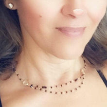 Load image into Gallery viewer, Black Spinel Necklace with Crystal - Cher