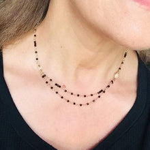 Load image into Gallery viewer, Black Spinel Necklace with Crystal - Cher