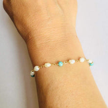 Load image into Gallery viewer, Pearl Bracelet with Howlite