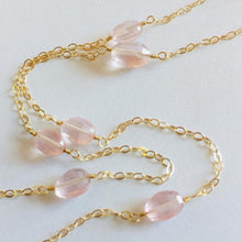 Load image into Gallery viewer, Gold Necklace with Rose Quartz
