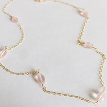 Load image into Gallery viewer, Gold Necklace with Rose Quartz