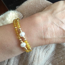 Load image into Gallery viewer, Gold Beads with Agate