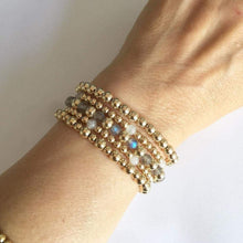 Load image into Gallery viewer, Gold Beads with Labradorite