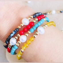 Load image into Gallery viewer, Gold Beads with Agate