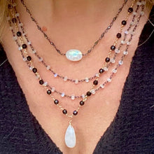 Load image into Gallery viewer, Black Spinel Necklace with Moonstone