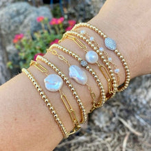 Load image into Gallery viewer, Paperclip Bracelet with Pearl